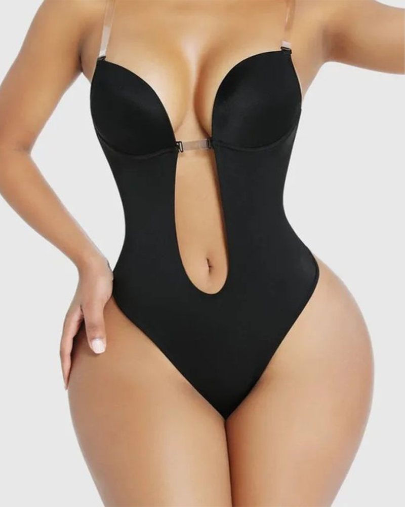 SculptFit Strapless U Plunge Bodysuit - Seamless Shapewear