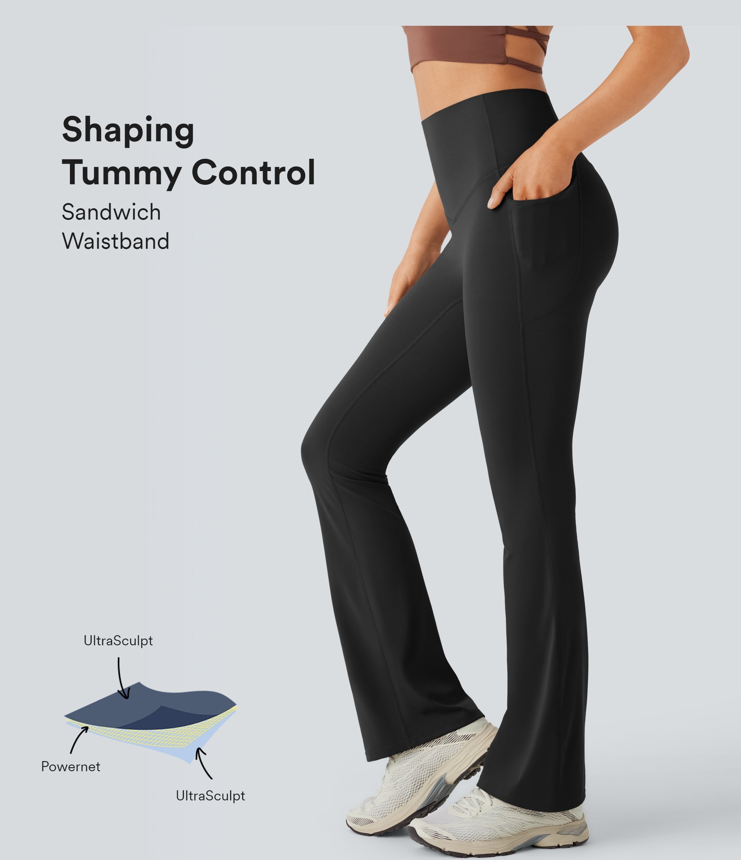 FlexFit High Waisted Tummy Control Leggings - Shaping