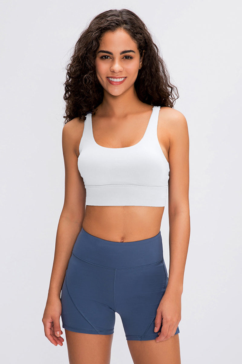 FlexFit Double Strap Sports Bra - Seamless Strappy Back