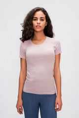 Millennia Round Neck Short Sleeve Active T Shirt Nylon