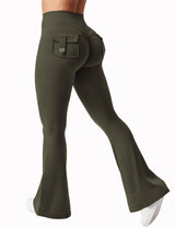 FlexFit Flared Leggings With Pockets Butt Lifting Pants