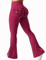 FlexFit Flared Leggings With Pockets Butt Lifting Pants