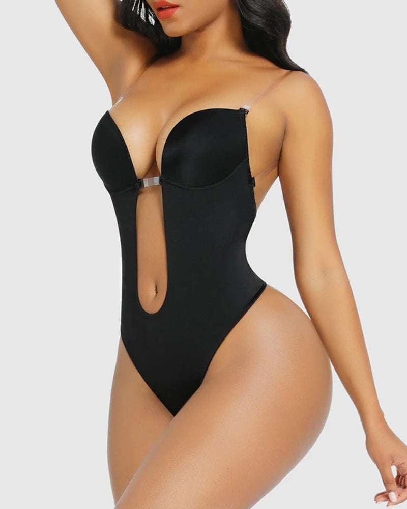 SculptFit Strapless U Plunge Bodysuit - Seamless Shapewear