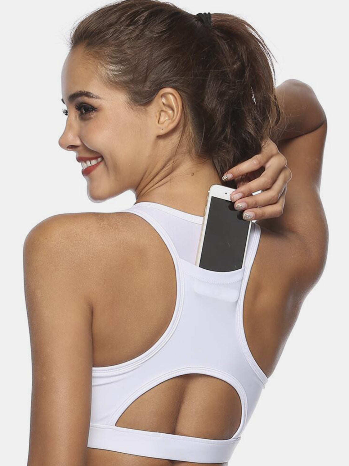 NovaFit Cutout Scoop Neck Active Sports Bra - Breathable