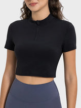 C-Thousand Millennia Quarter Zip Tee -Nylon Spandex Stretch