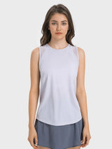 Millennia Cutout Back Round Neck Active Tank - Lightweight