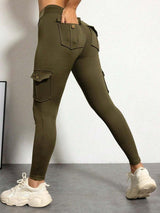 FlexiFit Butt Lifting Cargo Leggings - High Waist Support