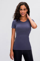 Millennia Round Neck Short Sleeve Active T Shirt Nylon