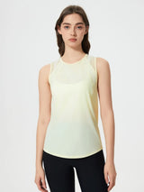 Millennia Cutout Back Round Neck Active Tank - Lightweight
