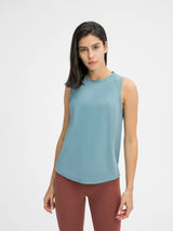 Millennia Cutout Back Round Neck Active Tank - Lightweight
