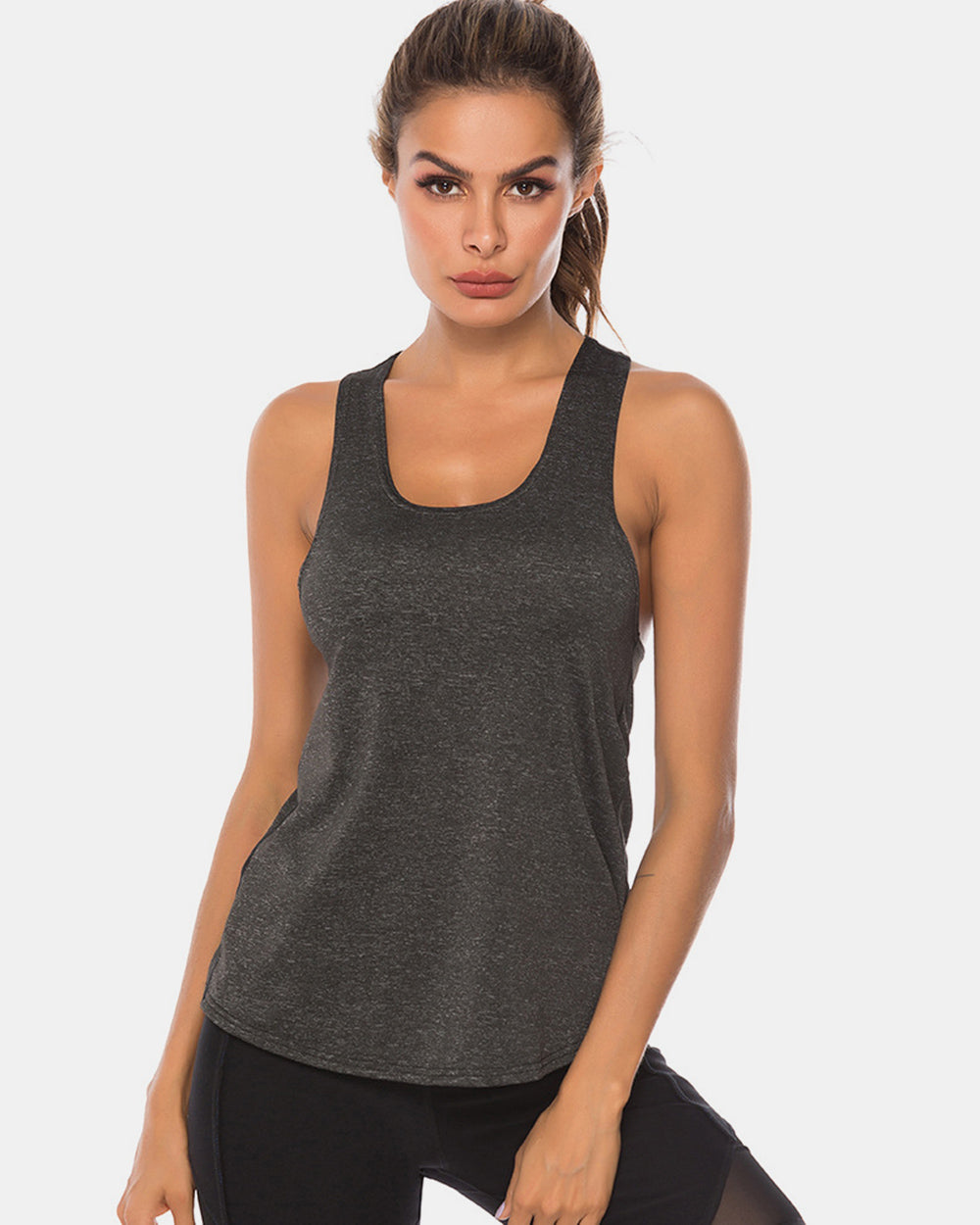 FlexFlow Scoop Neck Wide Strap Tank Top - Breathable Fit