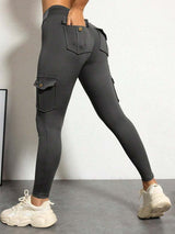 FlexiFit Butt Lifting Cargo Leggings - High Waist Support