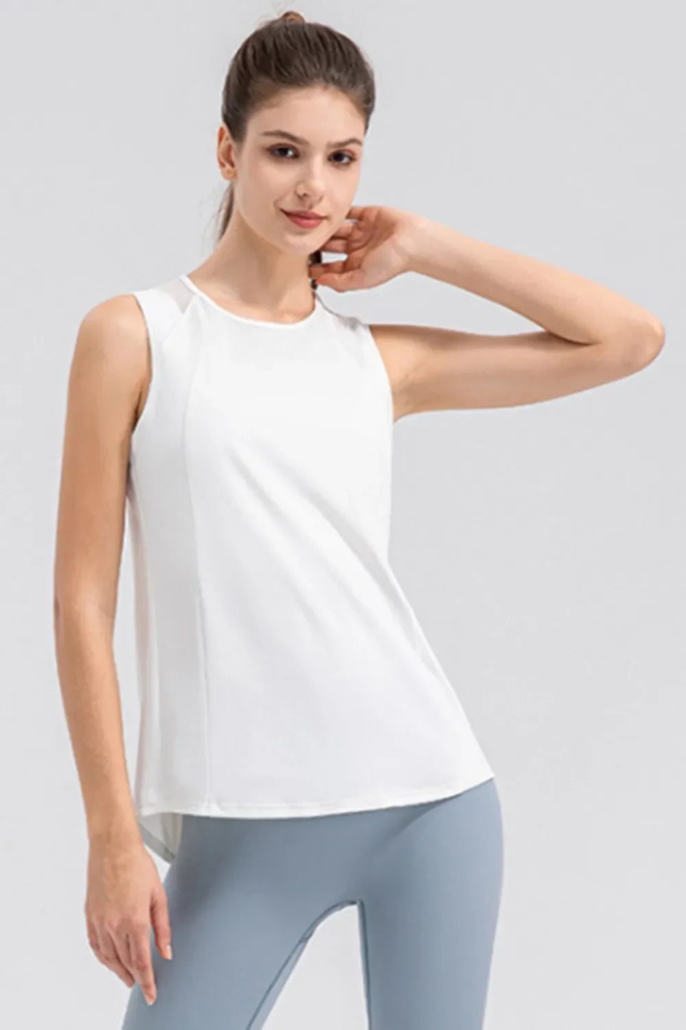 VitalWear Round Neck Wide Strap Active Tank - Soft Comfort