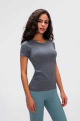 Millennia Round Neck Short Sleeve Active T Shirt Nylon