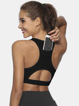 NovaFit Cutout Scoop Neck Active Sports Bra - Breathable