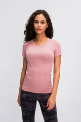 Millennia Round Neck Short Sleeve Active T Shirt Nylon
