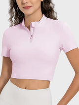 C-Thousand Millennia Quarter Zip Tee -Nylon Spandex Stretch