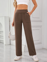 Lovelet High Waist Active Pants With Pockets - NylonSpandex