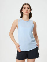 Millennia Cutout Back Round Neck Active Tank - Lightweight