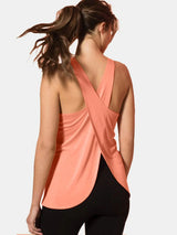 YWPR Crisscross Scoop Neck Active Tank - Stretchy Comfort