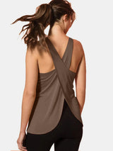 YWPR Crisscross Scoop Neck Active Tank - Stretchy Comfort