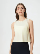 Millennia Round Neck Cropped Active Tank - Nylon Spandex