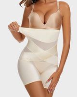 Crossover Bandage High Waist Hip-Lifting Shorts - Slimming
