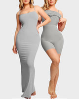 CurveGlow Shapewear Modal Maxi Slip Dress - Tummy Control