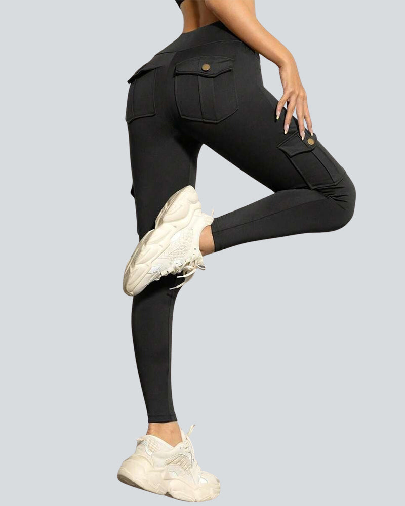 FlexiFit Butt Lifting Cargo Leggings - High Waist Support