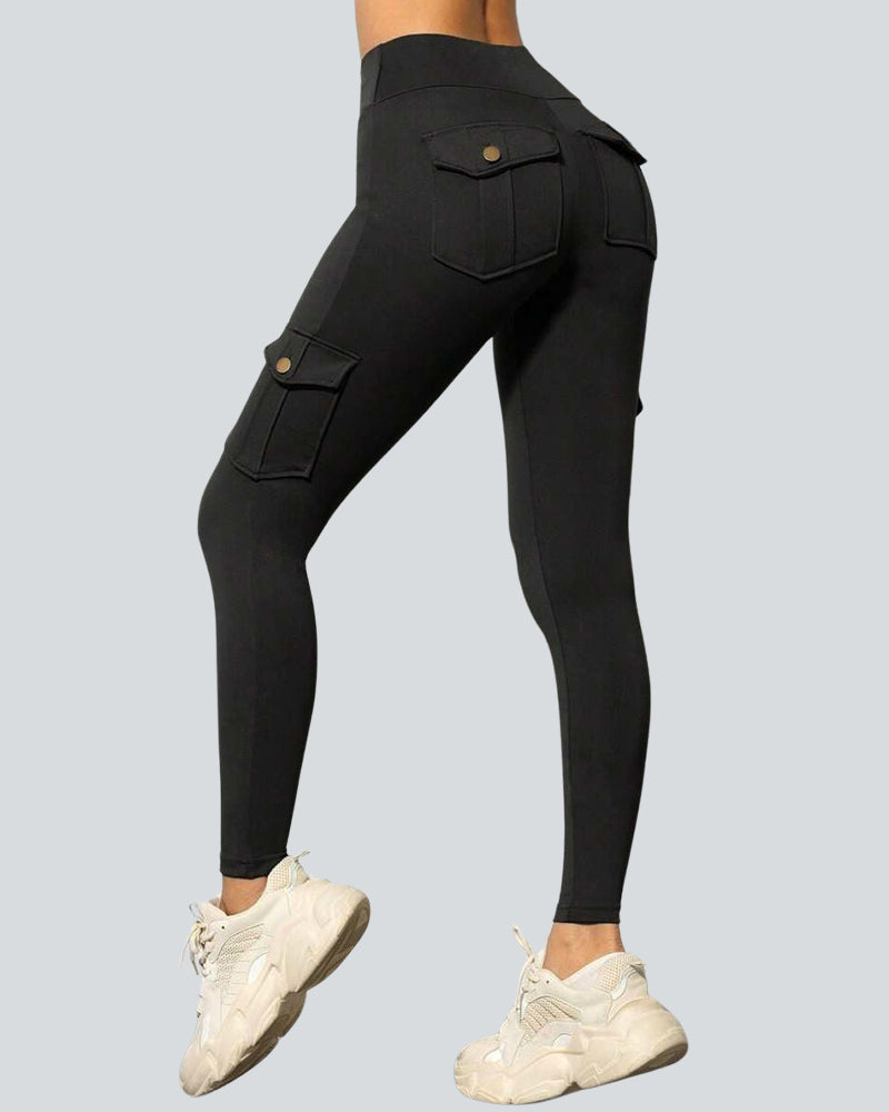 FlexiFit Butt Lifting Cargo Leggings - High Waist Support