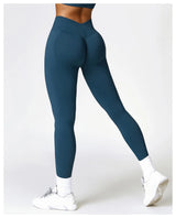 Women Athletic V Back Leggings Gym Outfit Fitness leggins Outdoor Yoga Pants Butt Lifting Sports Tights Nylon