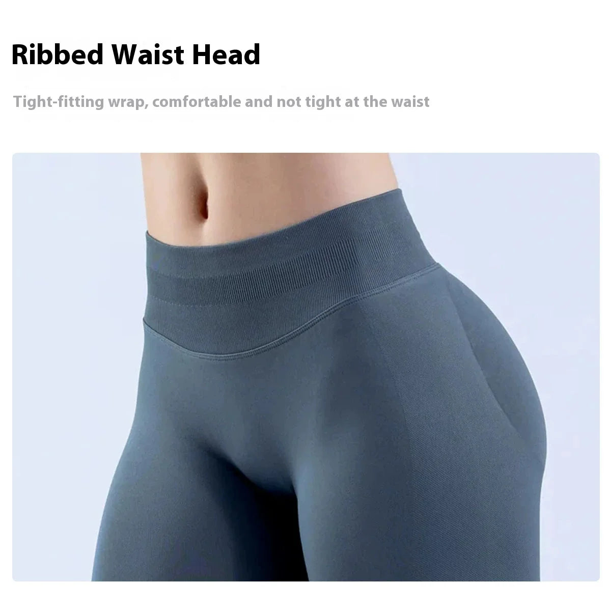 Impact Men's Seamless Yoga Legging Gym Workout Yoga Pants Low Ribbed Band Butt Lifting Women's Sports Fitness Trousers Tights