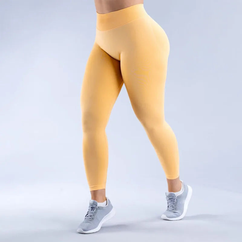 Impact Men's Seamless Yoga Legging Gym Workout Yoga Pants Low Ribbed Band Butt Lifting Women's Sports Fitness Trousers Tights