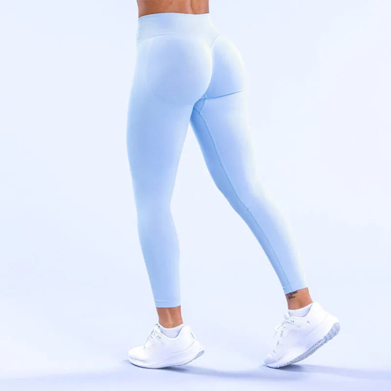 Impact Men's Seamless Yoga Legging Gym Workout Yoga Pants Low Ribbed Band Butt Lifting Women's Sports Fitness Trousers Tights