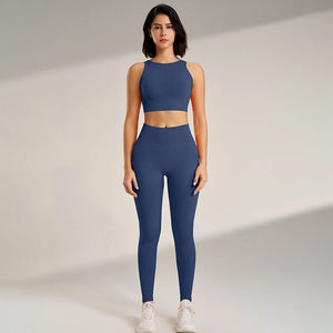 Yoga Clothing Set Women's High Waisted Leggings and Top Two Piece Seamless Fitness Exercise Clothing Fitness Underwear plus size