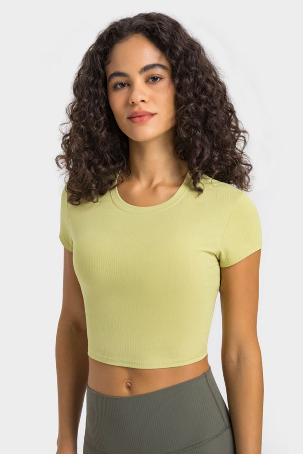Cropped Active T Shirt - Nylon Spandex Comfort For Workouts