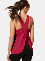 YWPR Crisscross Scoop Neck Active Tank - Stretchy Comfort