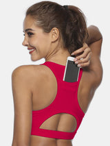 NovaFit Cutout Scoop Neck Active Sports Bra - Breathable