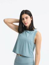 Millennia Round Neck Cropped Active Tank - Nylon Spandex