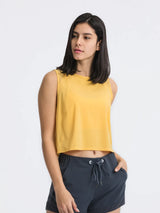 Millennia Round Neck Cropped Active Tank - Nylon Spandex