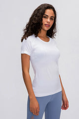 Millennia Round Neck Short Sleeve Active T Shirt Nylon