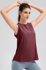 VitalWear Round Neck Wide Strap Active Tank - Soft Comfort