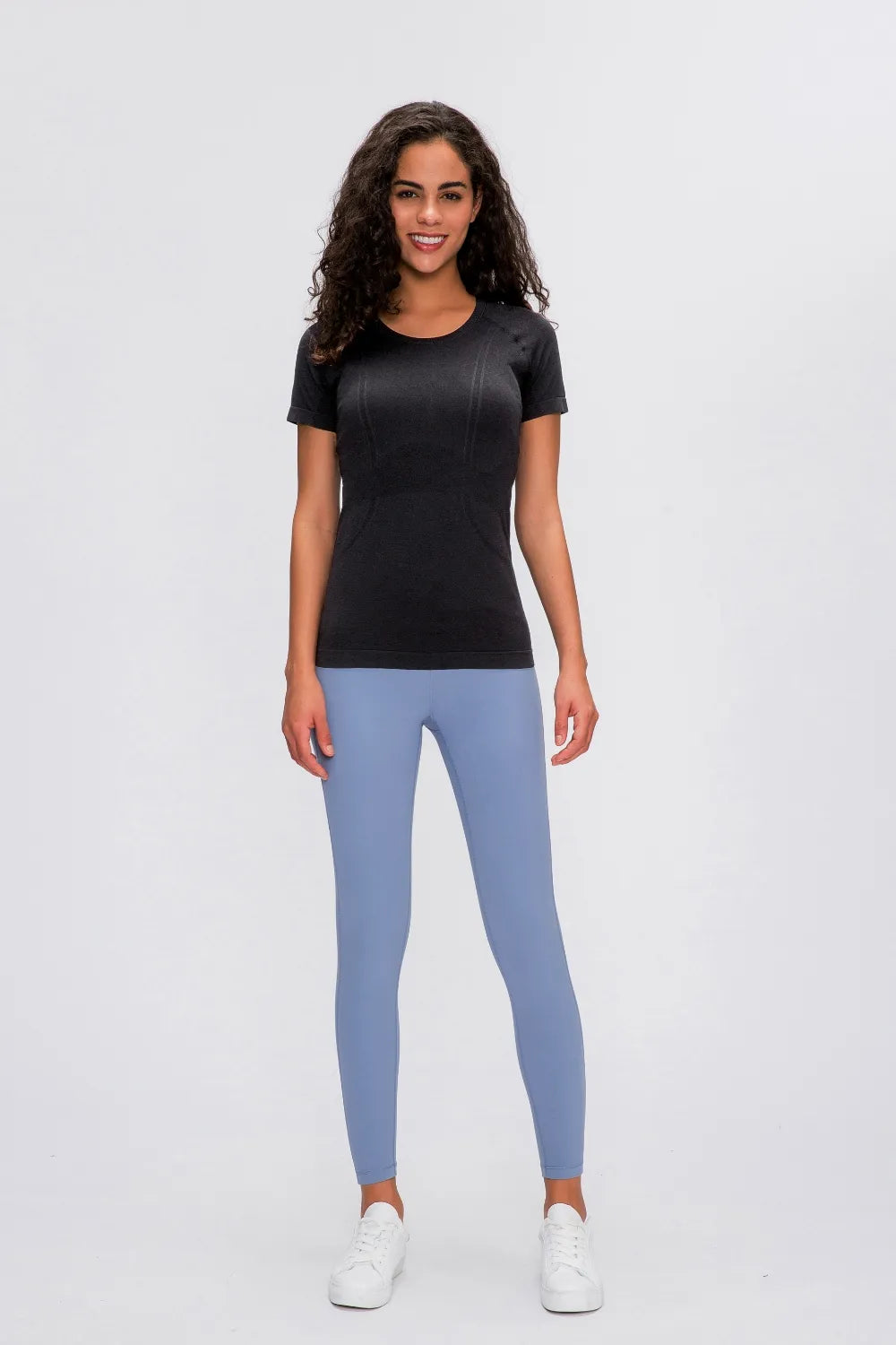 Millennia Round Neck Short Sleeve Active T Shirt Nylon