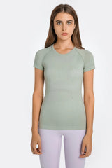 Millennia Round Neck Short Sleeve Active T Shirt Nylon
