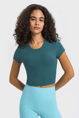 Cropped Active T Shirt - Nylon Spandex Comfort For Workouts