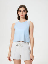 Millennia Round Neck Cropped Active Tank - Nylon Spandex