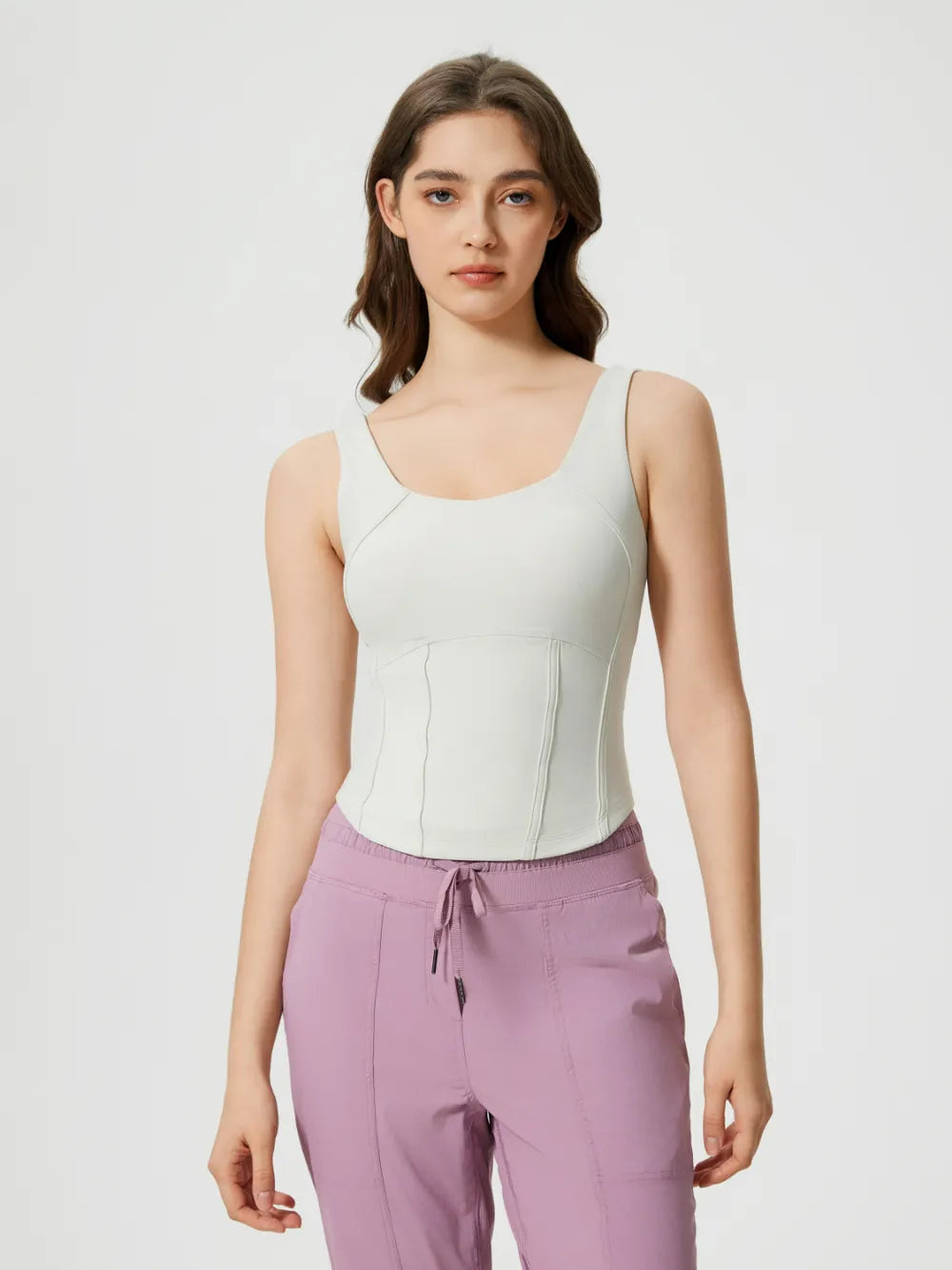 Millennia Round Neck Active Tank - Detachable Chest Pads