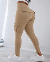 FlexiFit Butt Lifting Cargo Leggings - High Waist Support