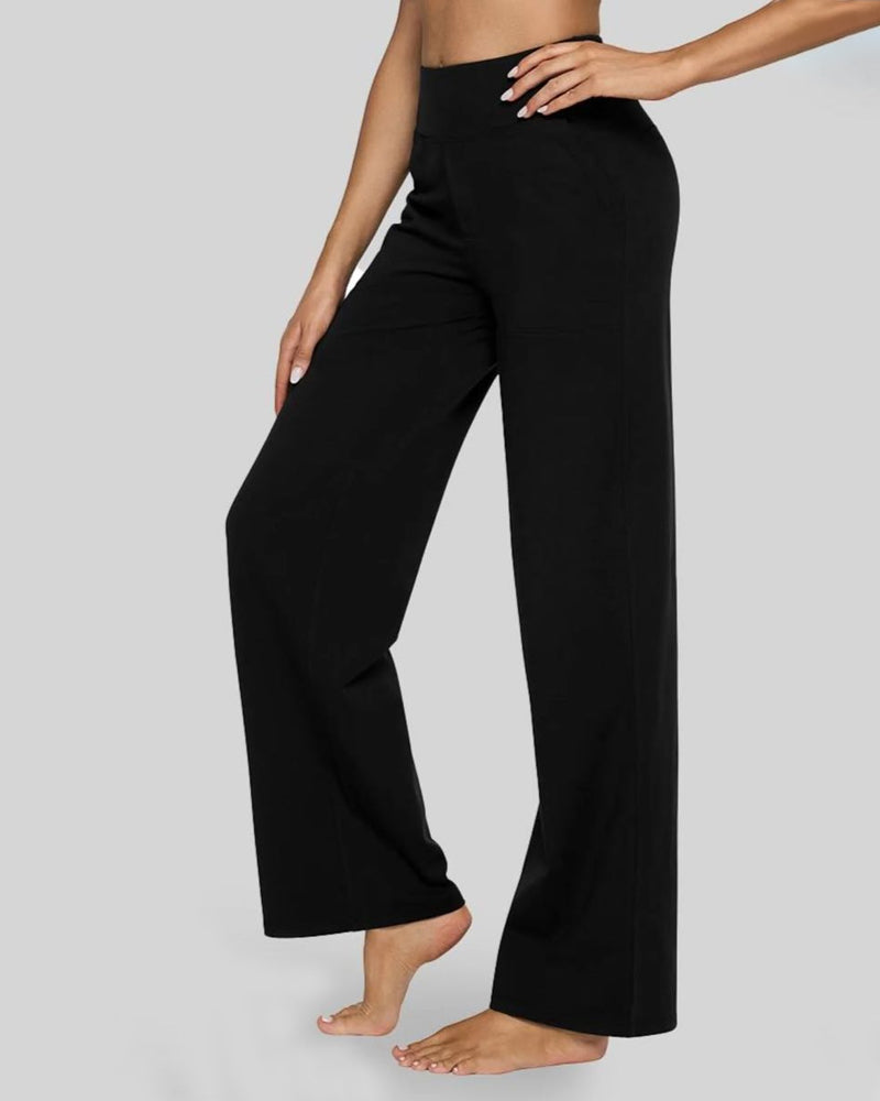 AuraFlex Womens High Waisted Wide Leg Pants - Pockets