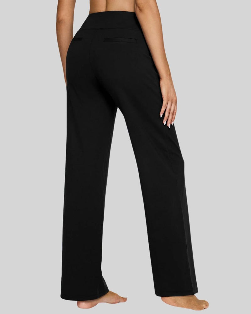 AuraFlex Womens High Waisted Wide Leg Pants - Pockets